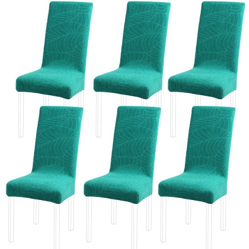 Chair SlipCovers Dining Room Set of 6 Stretch Spandex Fabric Teal